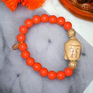 Express Buddha Bead Beaded Stretch Bracelet